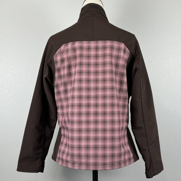 Dickies Full Zip Jacket Womens Size L Brown Pink Plaid Lined Long Sleeve Pockets - Picture 3 of 16